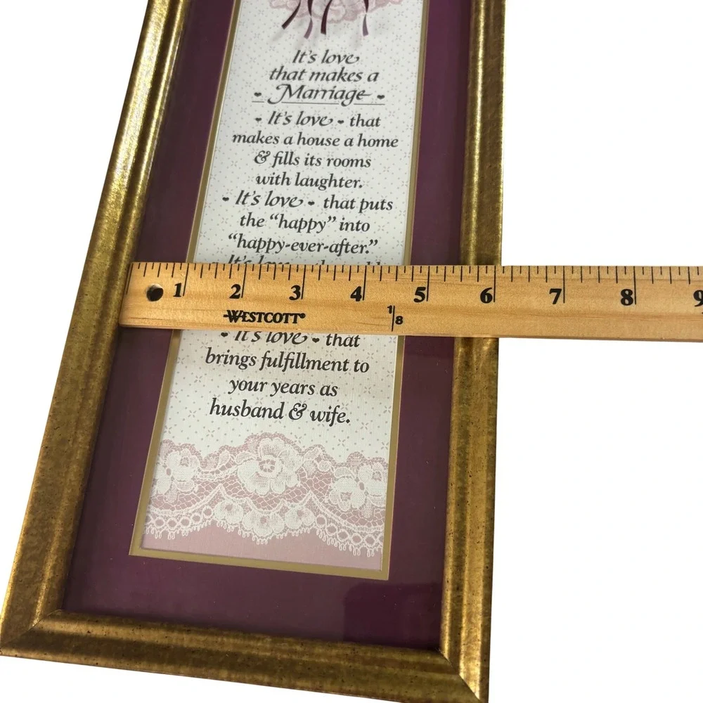 Imagine Design Marriage Framed‎ Wall Art Gold Purple Verse Wedding Gift Cottage